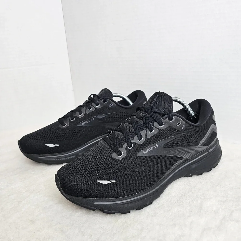 Brooks Ghost 15 Mens Size 10 2E Wide Black Running Shoes